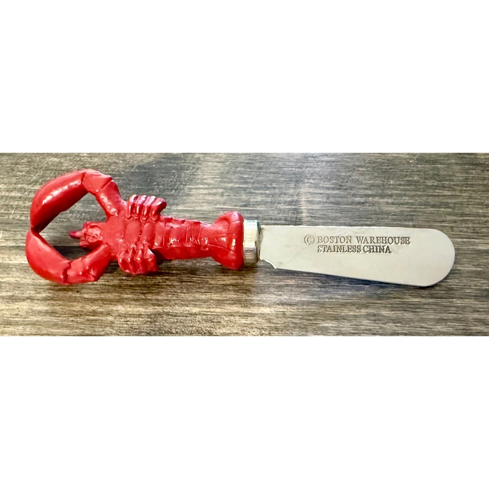 Boston Warehouse Lobster Cheese Spreader Red Excellent Nautical Coastal